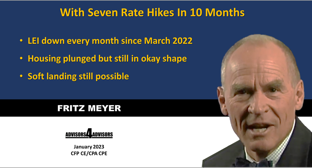 Despite Aggressive Fed Tightening, A Controlled Landing Is Likely, Fritz Meyer Economic Update, Jan. 2023